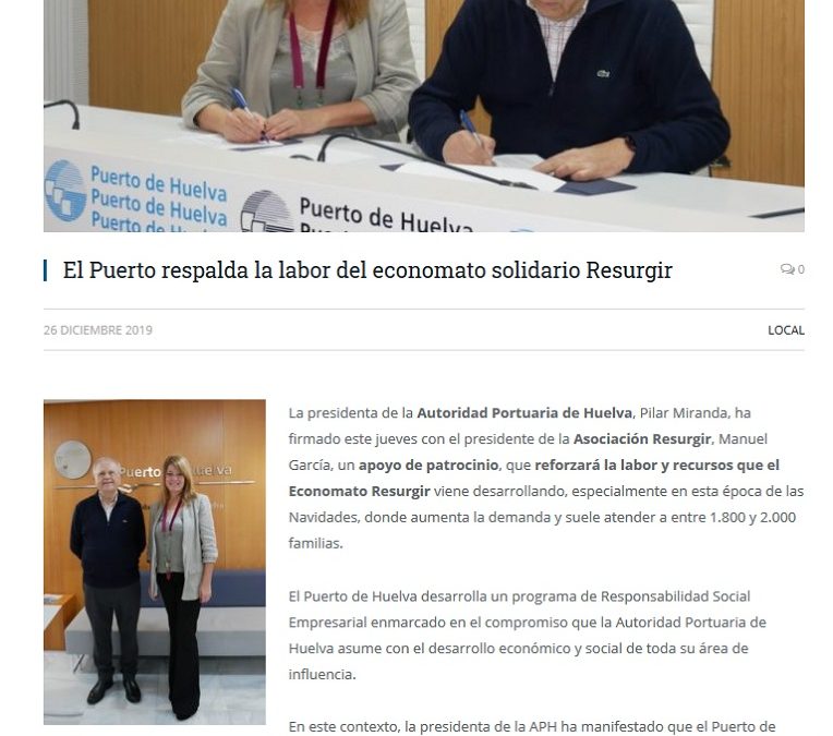 El Puerto respalda la labor del economato solidario Resurgir